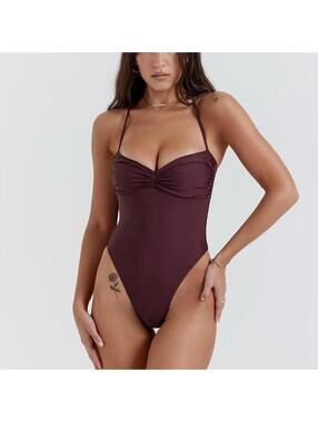 House of CB Aruba Cacao Gathered Swimsuit